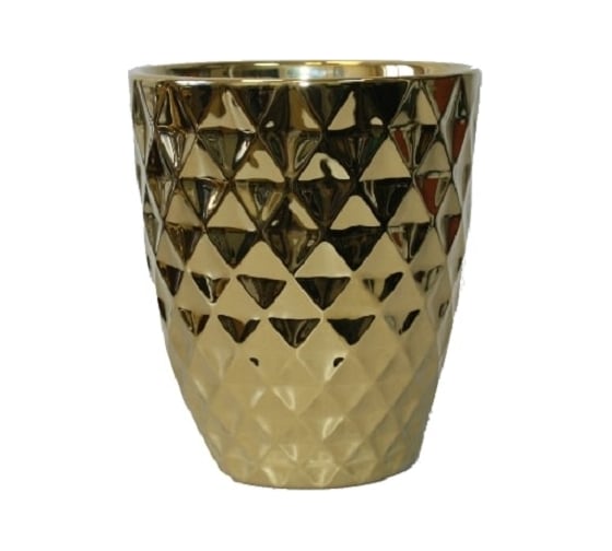Керамическое кашпо Scheurich 629 MIRROR GOLD диам. 14 см, зеркальное золото 061276 1