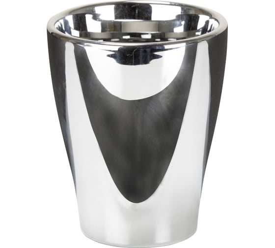 Высокое керамическое кашпо Scheurich 608 Mirror Silver диам. 9 см, зеркальное серебро 059078