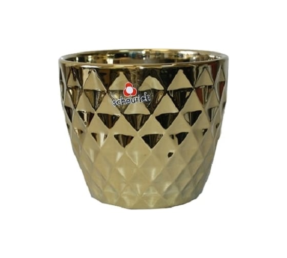 Керамическое кашпо Scheurich 832 MIRROR GOLD диам. 14 см, зеркальное золото 061274 1