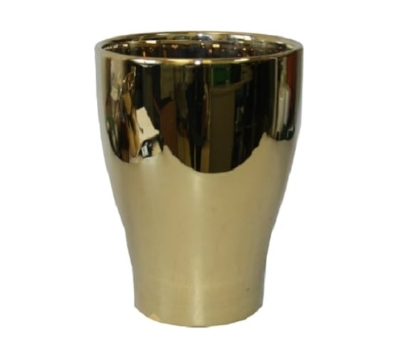 Керамическое кашпо Scheurich 608 MIRROR GOLD диам. 17 см, зеркальное золото 061273