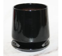Горшок с поддоном Сады Аурики керамика глянец Виктория черный d18см h19см 073997