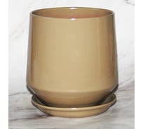 Горшок с поддоном Сады Аурики керамика глянец Виктория капучино d18см h19см 073996