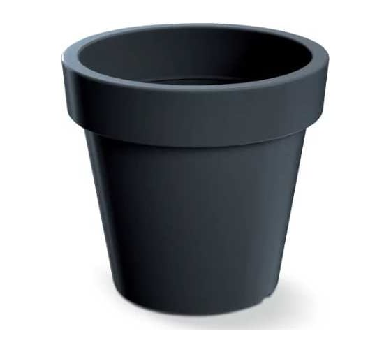 Кашпо пластик ФлораПласт Lofly d39см h36см 27,3л антрацит 069326 1