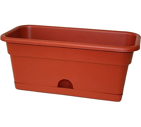 Балконное кашпо с поддоном Darel Plastic 5 0140 ДАР 40х20х17 см, 8 л, терракотовое 015167 1