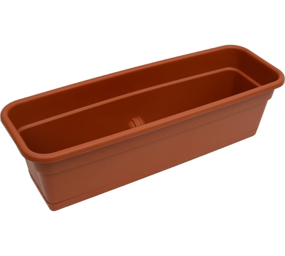 Балконное кашпо с поддоном Darel Plastic 5 0160 ДАР 60х20х17 см, 12 л, терракотовое 015169