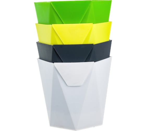 Кашпо Darel Plastic 50601 ПАЗЛ 1 л, 4 шт., микс 047973