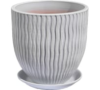 Горшок Сады Аурики МАНЕ бутон 3 28 см, 12 л, белый/серый 057956