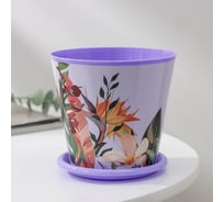 Горшок для цветов Доляна Тропический лес 0.8 л, лиловый 7306159