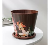 Горшок для цветов Доляна Тропический лес 0.8 л, коричневый 7306158
