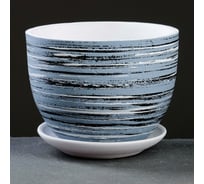 Цветочный горшок Сималенд ТЕХНО серо-голубой, 1.2 л 5573210