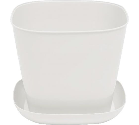 Кашпо квадратное Violet 2.5л, с поддоном, набор 3 шт, белый N-3825/3-06 1