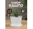 Кашпо квадратное Violet 1.3л, с поддоном, набор 3 шт, белый N-3813/3-06 2