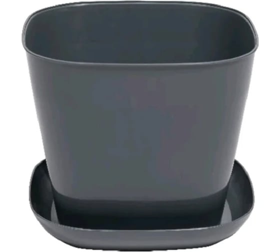 Кашпо квадратное Violet 3,7л с поддоном набор 2 шт серый N-3837/2-18 1