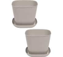 Кашпо квадратное Violet 5,0л с поддоном набор 2 шт агат N-3850/2-09
