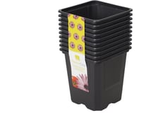 Квадратный горшок ГазонCity 7x7х6.5 см, 10 шт., 0.21 л, черный 0703027