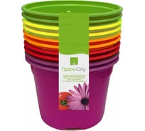 Круглый горшок ГазонCity ДУО 9x6.8 см, 10 шт., 0.3 л, разноцветный 83121548