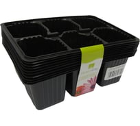 Мини-кассета рассадная ГазонCity 6 ячеек, 10 шт., черная 13903962