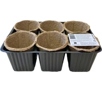 Мини-набор ГазонCity Цветочный торфяные горшки 60x60 мм, 6 шт. + кассета 6 ячеек 83121552