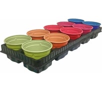 Набор для рассады ГазонCity v10.10 Rainbow 10 горшков 10.5x8 см + подставка 82472892