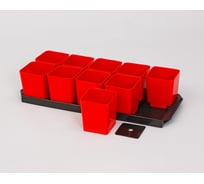 Комплект для рассады ПАО Завод Буревестник поддон, 10 стаканов 0.3 л, красный 76365