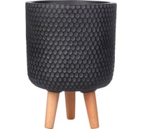 Напольное кашпо на ножках IDEALIST Lite Ханни Круглое, 31х47 см, 19.8 л HON-CLNDR-BLK-31