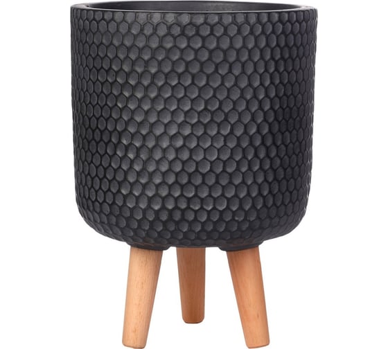 Напольное кашпо на ножках IDEALIST Lite Ханни Круглое, 31х47 см, 19.8 л HON-CLNDR-BLK-31