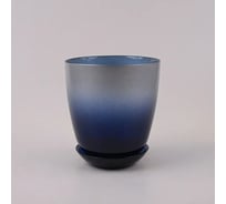 Горшок с поддоном ЭЛЕТЕХ _93-026 №3 крш. срб.металлик. индиго.280С_es_ 4840162506_