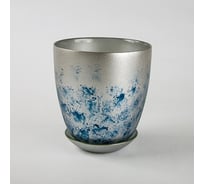 Горшок с поддоном ЭЛЕТЕХ  _93-027 №4 крш.срб.структ.индиго.282С_es_ 4840163246_