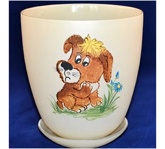 Горшок с поддоном ЭЛЕТЕХ _93-027 №4 крш.Щенок/С _es_ 4840155245_ 1