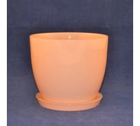 Горшок с поддоном ЭЛЕТЕХ  _93-122 Джина 3 прозрачный, крашенный, персик._es_ 4840157221_