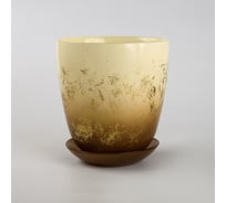 Горшок с поддоном ЭЛЕТЕХ  _93-026 №3 крш.крем.опак.1015 кор.структ.4725С зол.металлик.872С 4840163258_