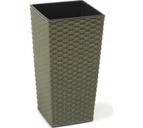 Кашпо с вкладышем LAMELA Sp.z o. 821 FINEZJA ECO rattan 19х36 см, зеленое 058876