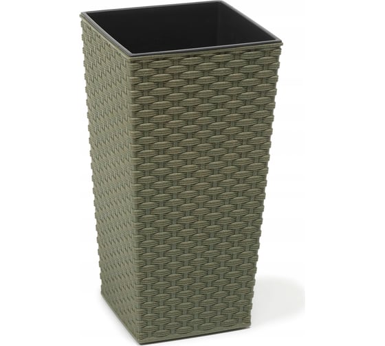Кашпо с вкладышем LAMELA Sp.z o. 821 FINEZJA ECO rattan 19х36 см, зеленое 058876 1