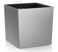Напольное кашпо с системой полива Lechuza Cube 40 серебристый металлик 16368