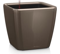Напольное кашпо с системой полива и съемным горшком Lechuza Quadro 35 LS серо-коричневое 16165