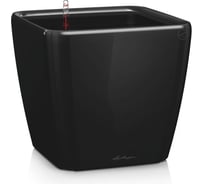 Напольное кашпо с системой полива и съемным горшком Lechuza Quadro 50 LS черное 16289