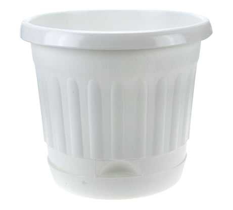 Цветочный горшок с поддоном ПАО Завод Буревестник 5 л, белый мрамор 70998