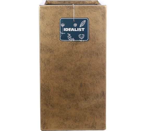 Напольное кашпо IDEALIST Lite Крисмас, квадратное, 23х23х45 см, 23.8 л TSXMAS-GLD-23 1