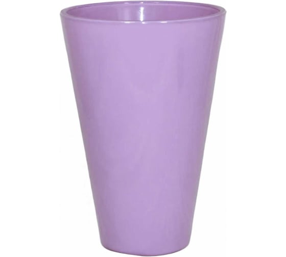 Кашпо ЭЛЕТЕХ прозрачное, круглое, сиреневый, Ø 140×h 210 мм 4840157007 1