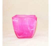 Кашпо ЭЛЕТЕХ Бетти, алебастровое, матовое, круглое, внутреннее розовое, Ø 150×h 140 мм 4840159108