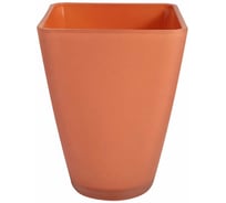 Кашпо ЭЛЕТЕХ Холли, прозрачное, матовое, круглое, внутреннее коралловое, матовое, Ø 125×h 170 мм 4840158949