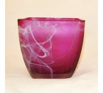 Кашпо ЭЛЕТЕХ Бетти, алебастровое, матовое, круглое, внутреннее лиловое, Ø 175×h 160 мм 4840159118