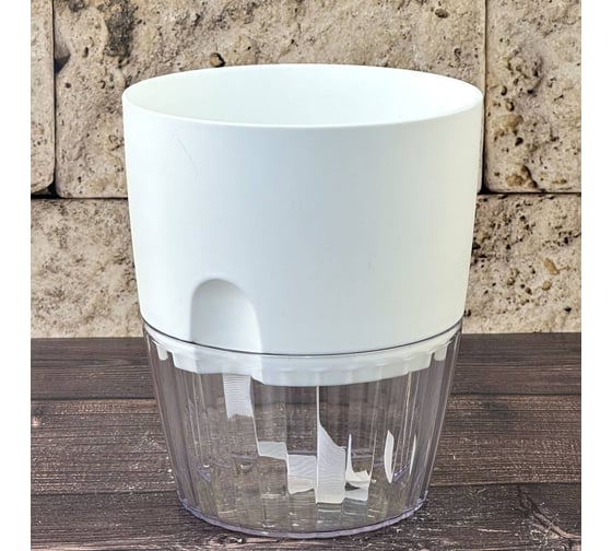 Горшок Аласта Аквадуэт, D13,0, 1,5 л, белый с поддоном 5PL0772