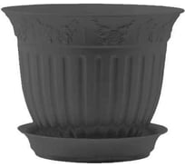 Горшок для цветов Аласта Виноград D16, 1.0 л антрацит с поддоном, набор 3 штуки 5PL0133