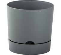 Горшок для цветов Аласта Гранд, D17, 3.0 л, серый-муссон с поддоном 5PL0636