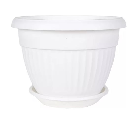 Горшок Аласта Флора, D20, 2.6 л, белый с поддоном, набор 3 штуки 5PL0265