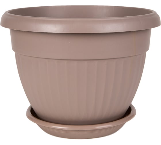 Горшок Аласта Флора, D20, 2.6 л, фраппе с поддоном, набор 3 штуки 5PL0270