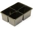 Мини-кассета для рассады ЛЕТО, 4 ячейки, 18×13.5×6 см, полистирол, чёрная (1308), 50 шт 96479 1