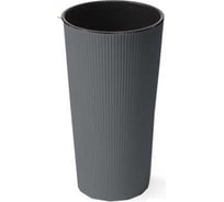 Кашпо пластиковое Scheurich LILIA jumper, Ø40 см, высота 75 см, графит, с вкладышем 073478