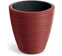 Кашпо пластиковое с вкладышем Scheurich Vena Round, Ø39 см, высота 40 см, 20/33 л, красный 073540